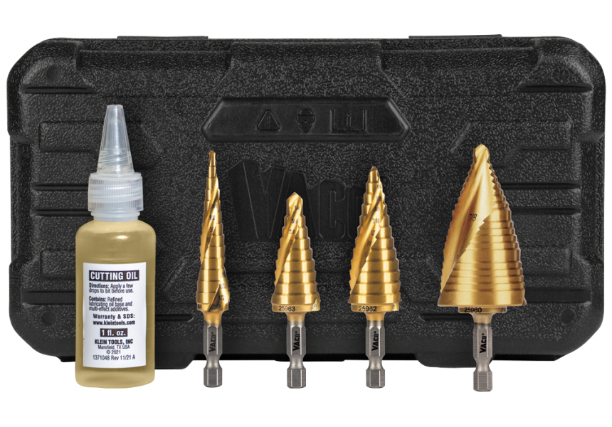 Klein Tools® Launches New VACO Line of Step Drill Bits